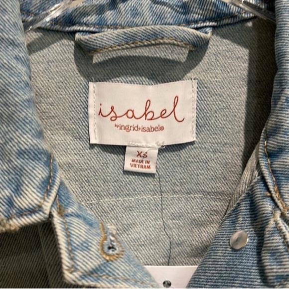 Denim Jacket Oversized Faded with “Mama” on back s XS - Picture 5 of 6